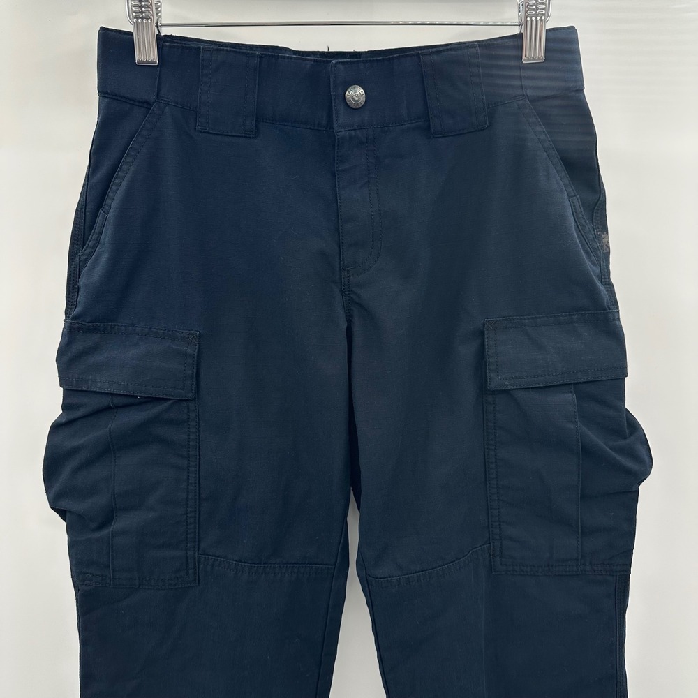 5.11 Tactical Womens Cargo Pants Navy Blue Ripstop Size 2 Regular Work Trousers
